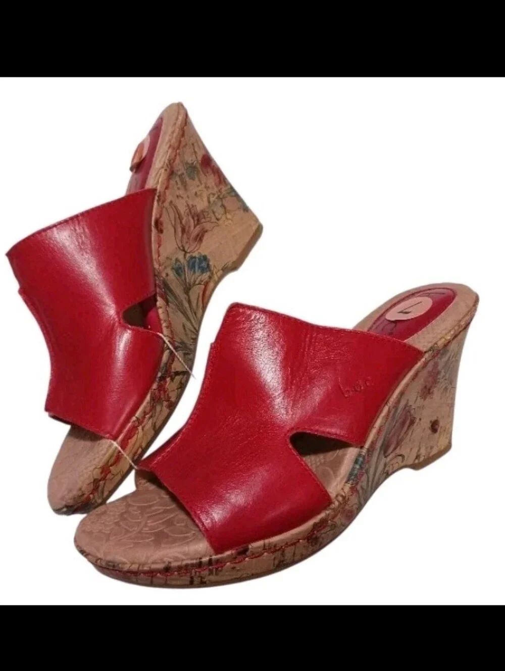 BOC Born Concept Cork Wedge Sandal Floral Lady Bug